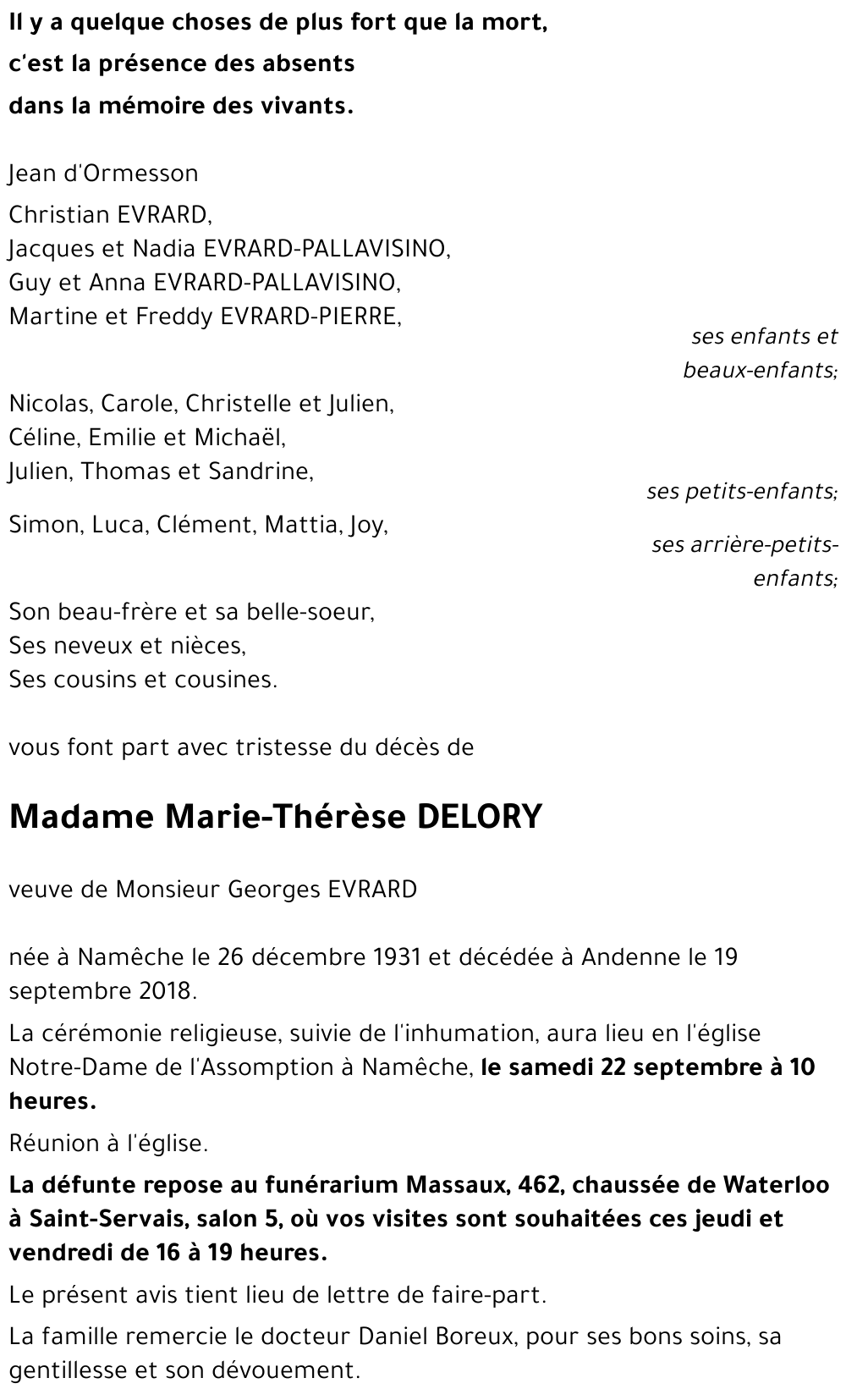 Marie-Thérèse DELORY