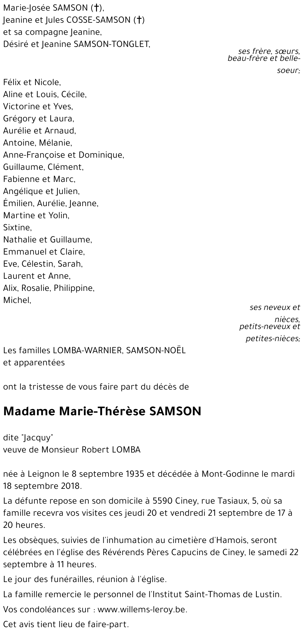 Marie-Thérèse SAMSON