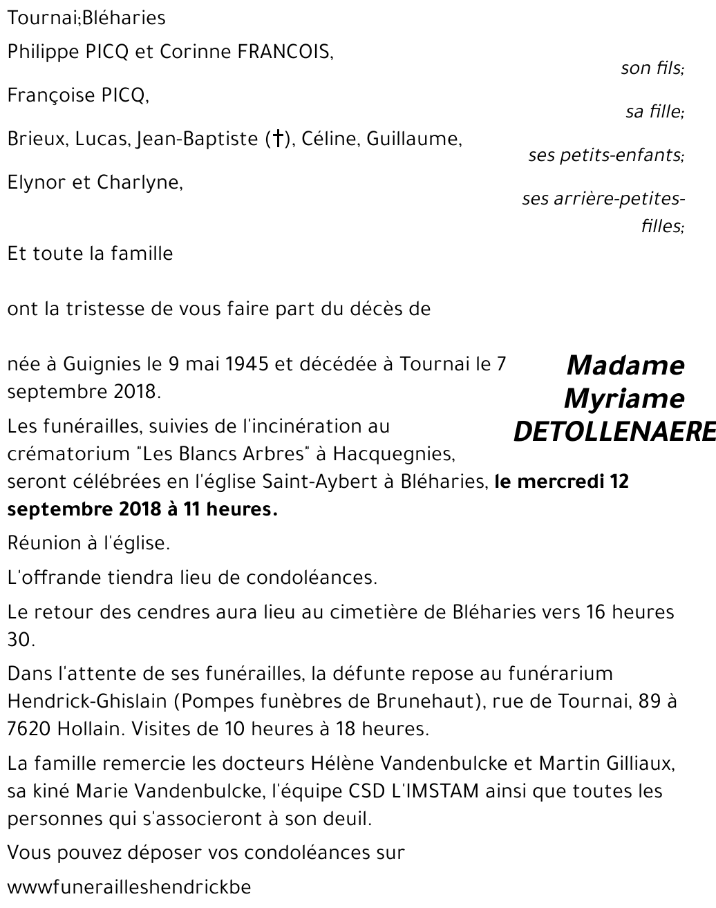 Myriame DETOLLENAERE