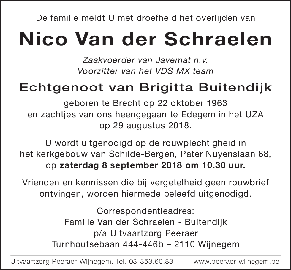 Nico Van der Schraelen