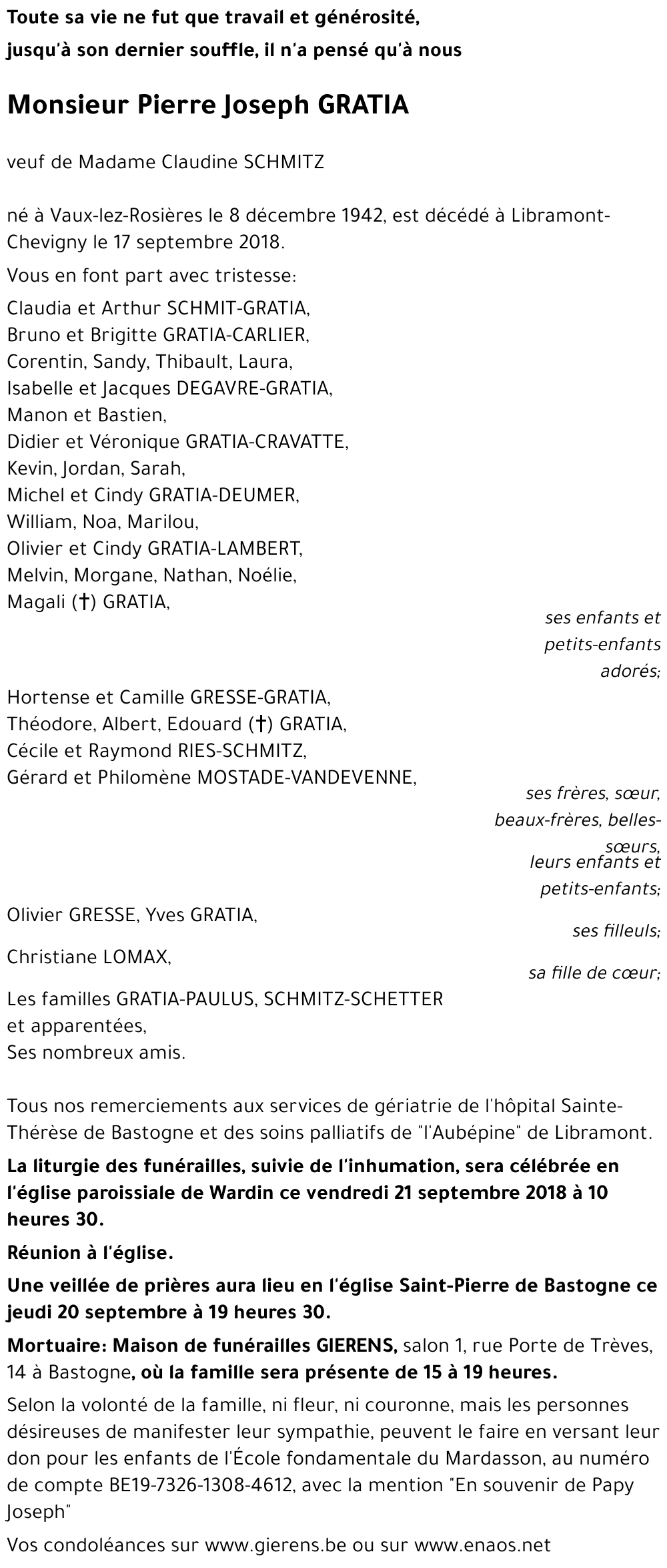 Pierre Joseph GRATIA