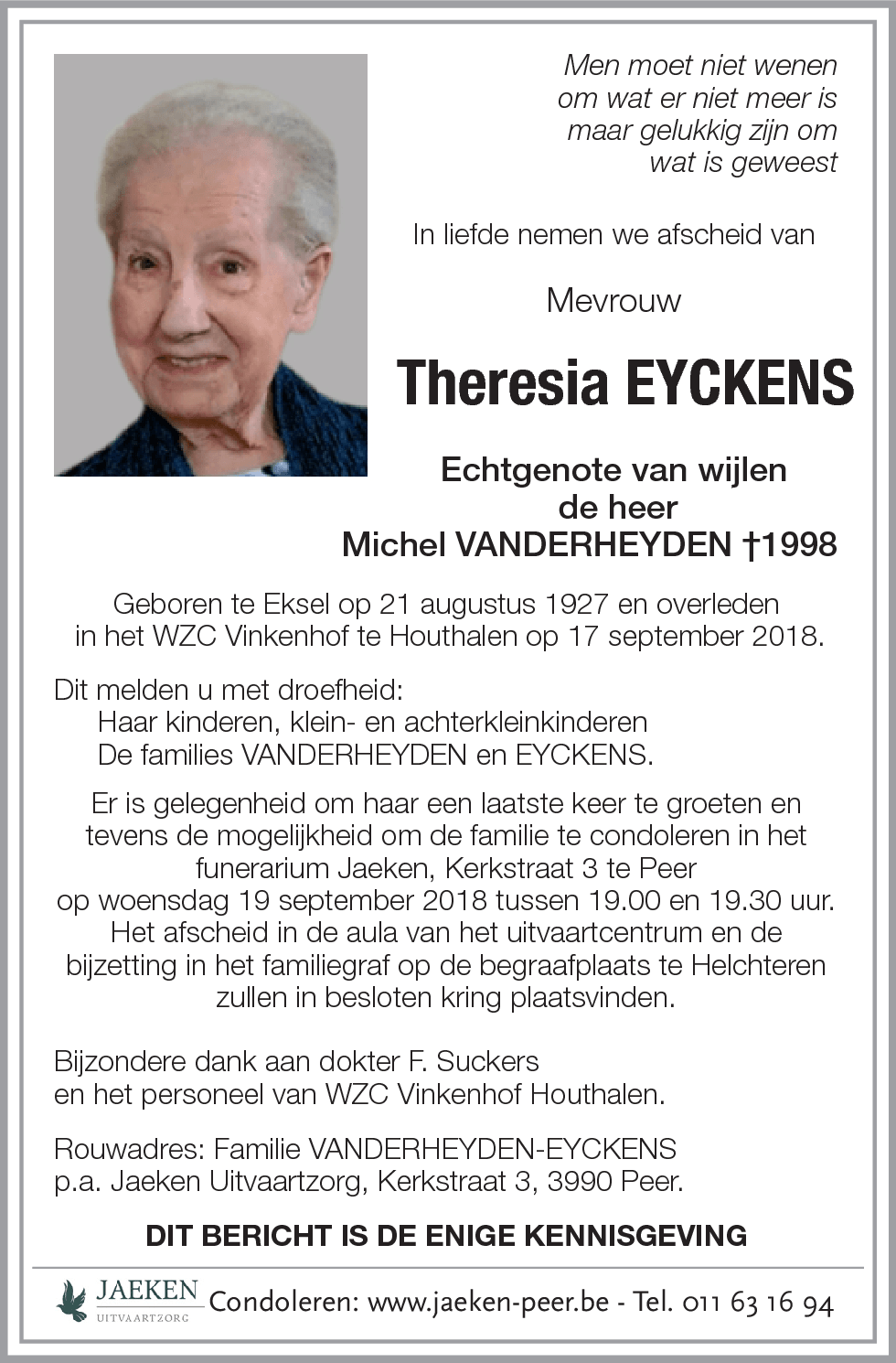 Theresia EYCKENS