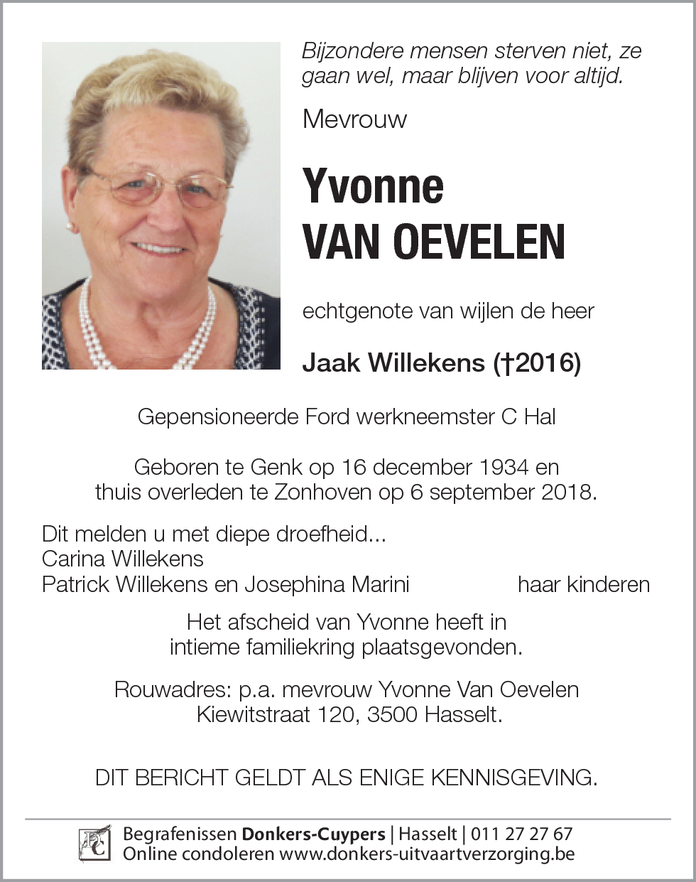 Yvonne Van Oevelen