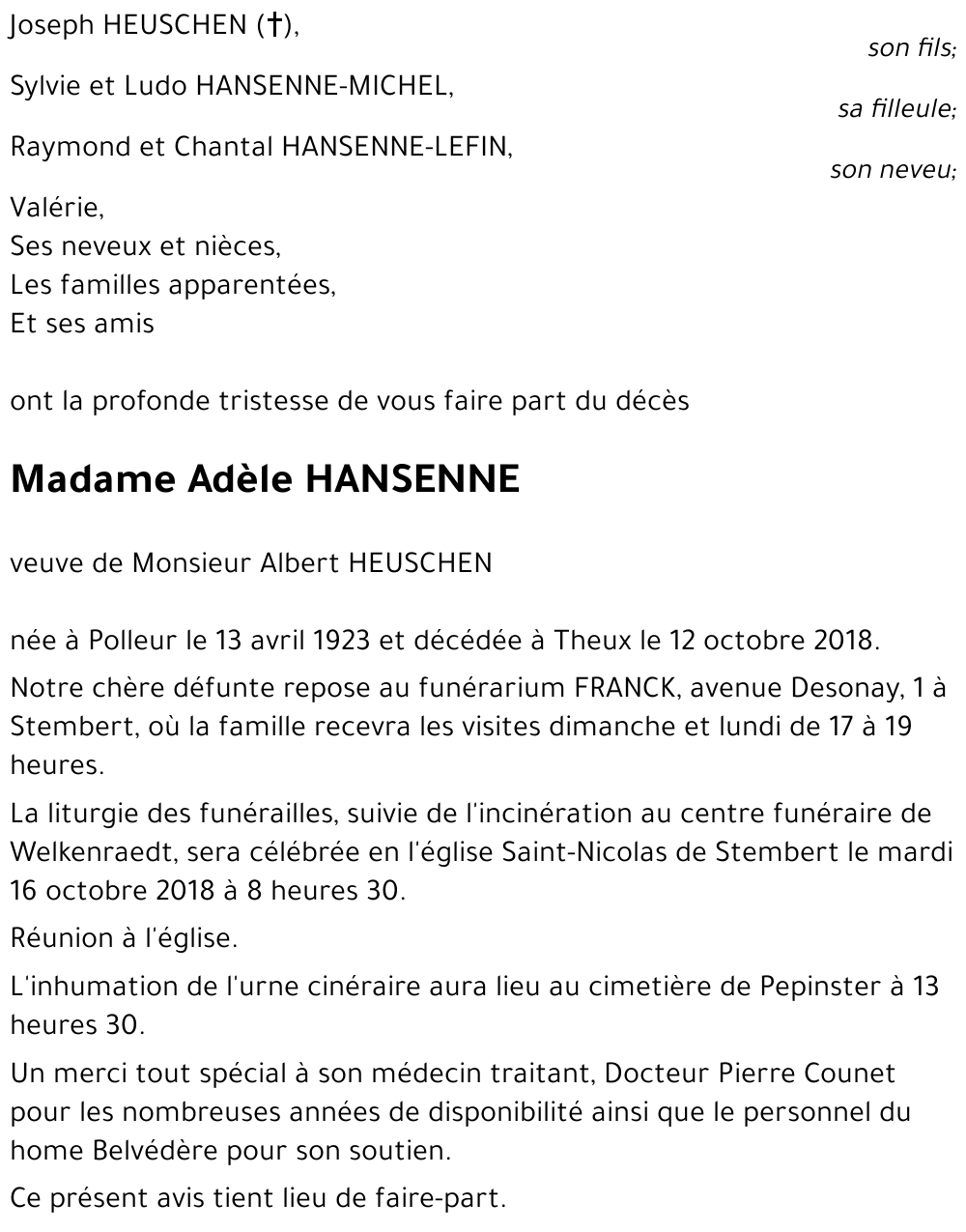 Adèle HANSENNE
