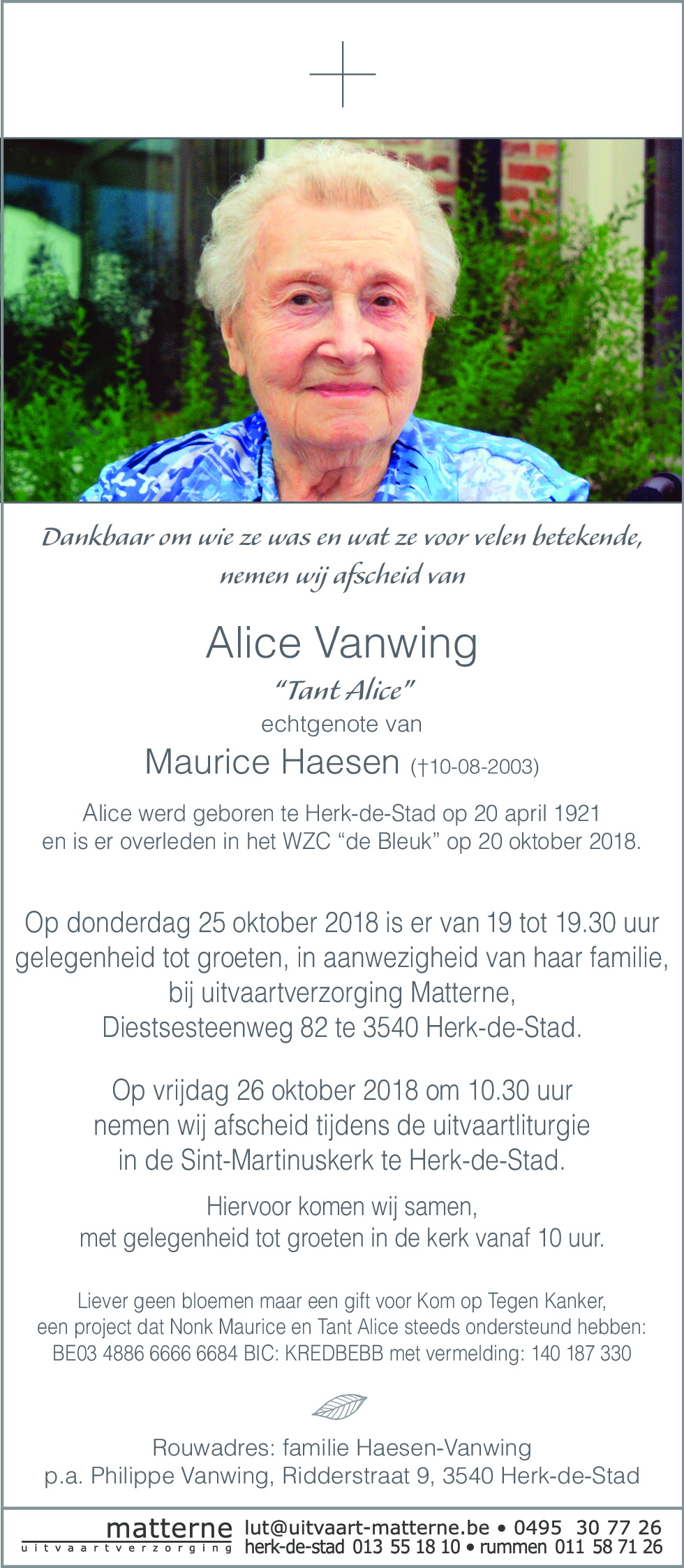 Alice Vanwing
