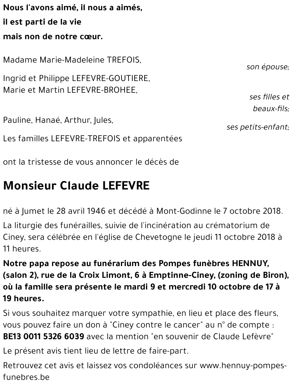 Claude LEFEVRE