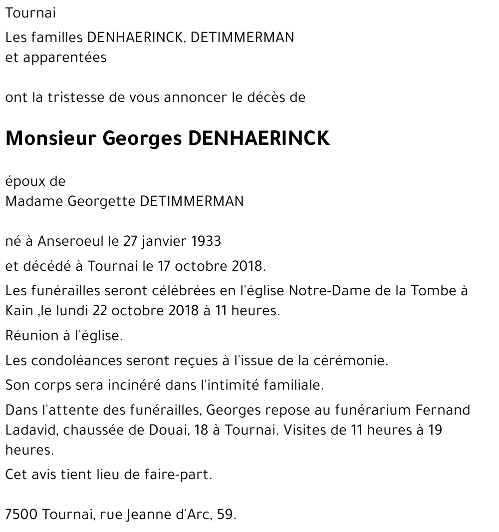 Georges DENHAERINCK