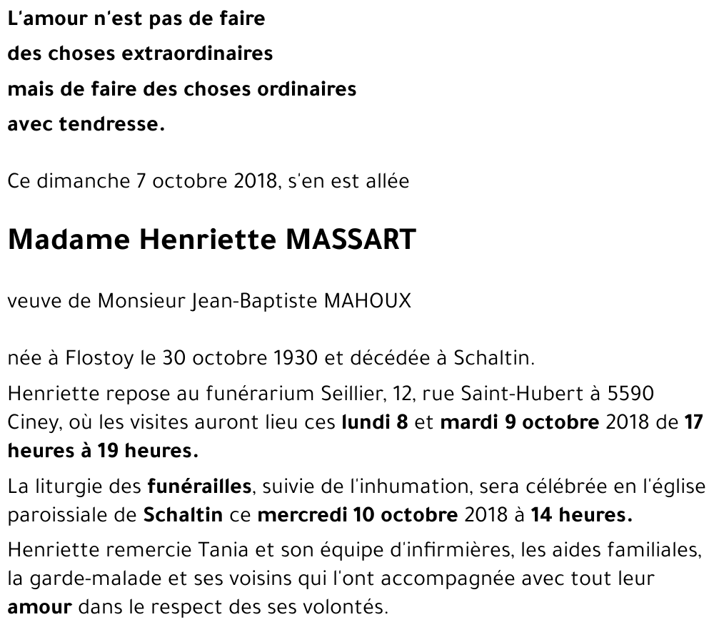 Henriette MASSART