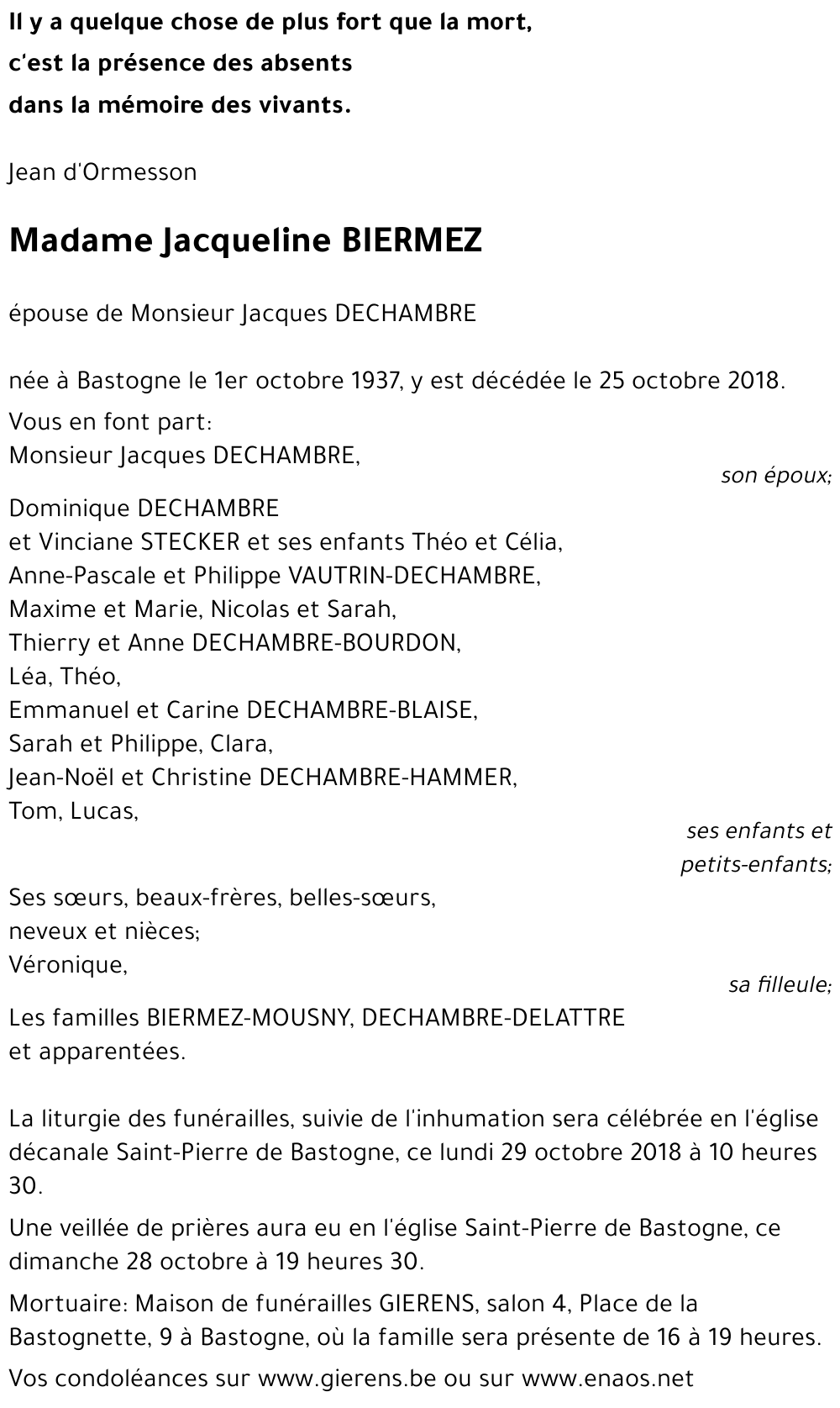 Jacqueline BIERMEZ