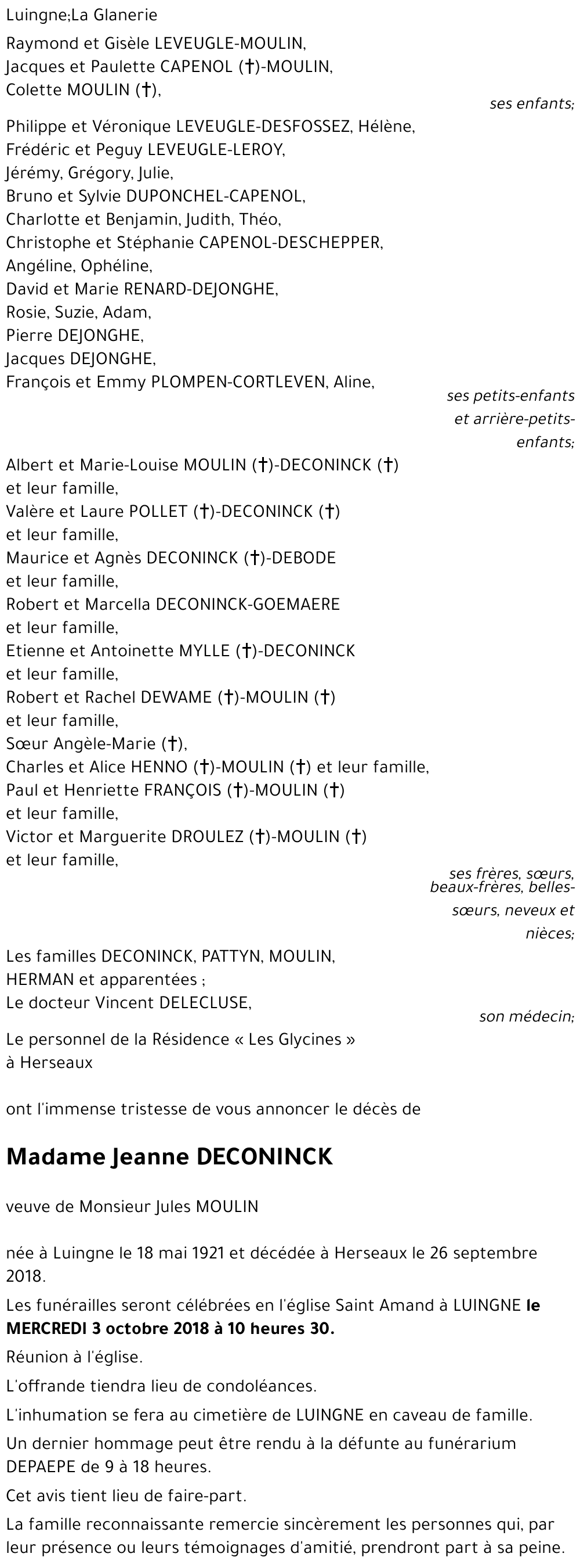 Jeanne DECONINCK