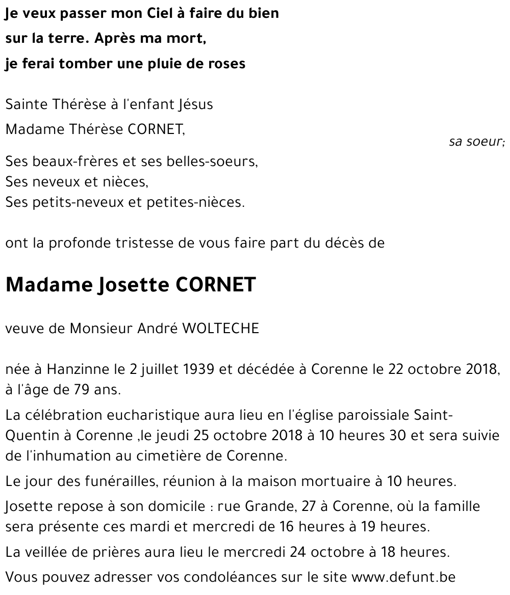 JOSETTE CORNET