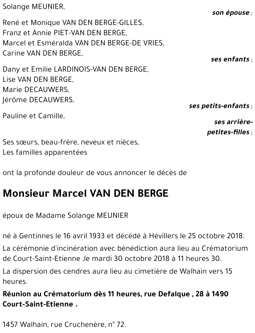 Marcel VAN DEN BERGE