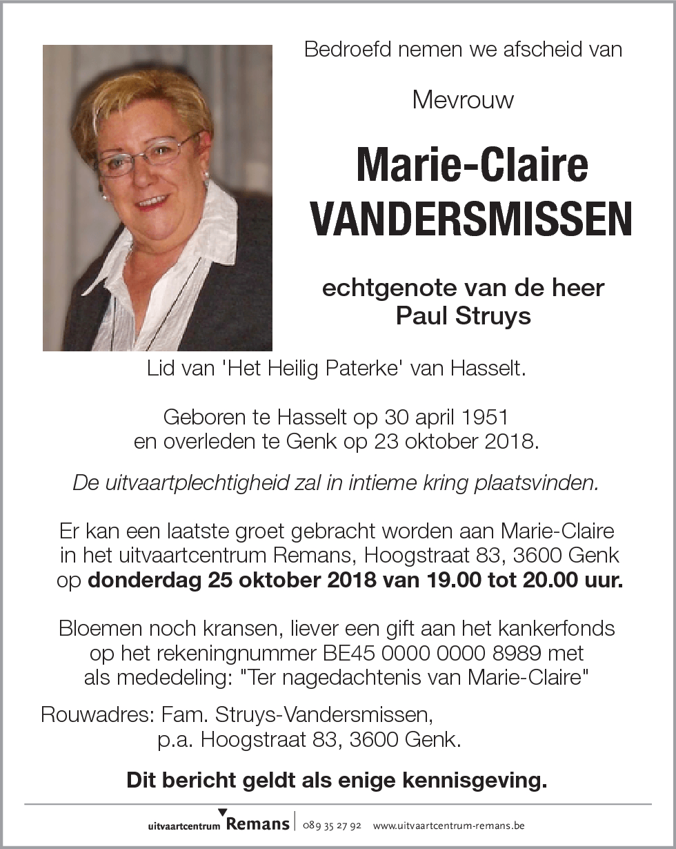Marie-Claire Vandersmissen
