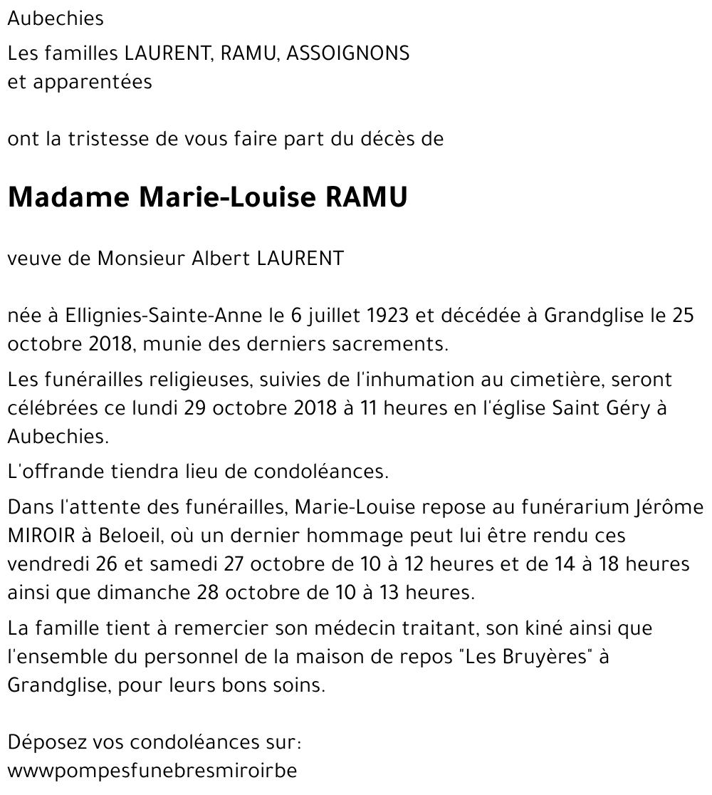 Marie-Louise RAMU