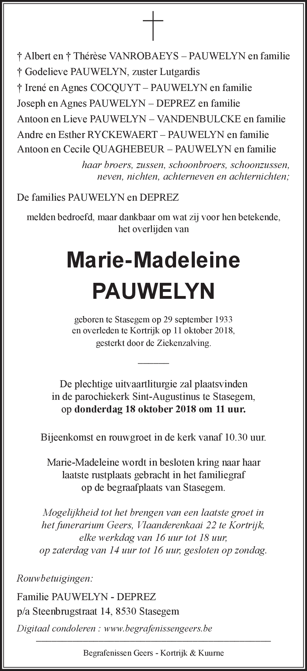 Marie-Madeleine PAUWELYN
