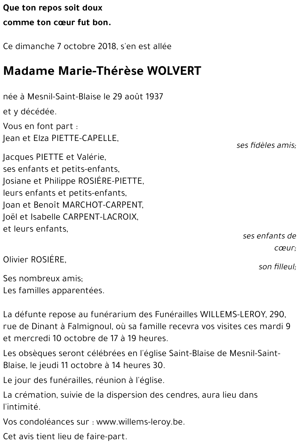 Marie-Thérèse WOLVERT