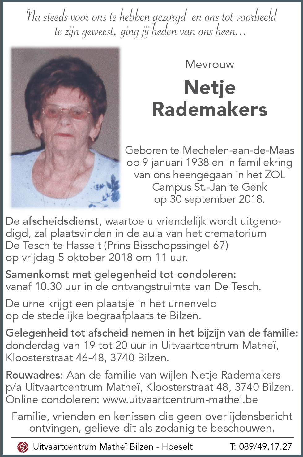Netje RADEMAKERS