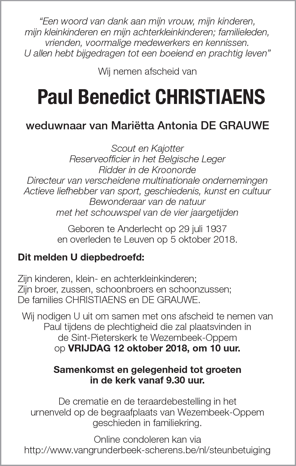 Paul Benedict Christiaens