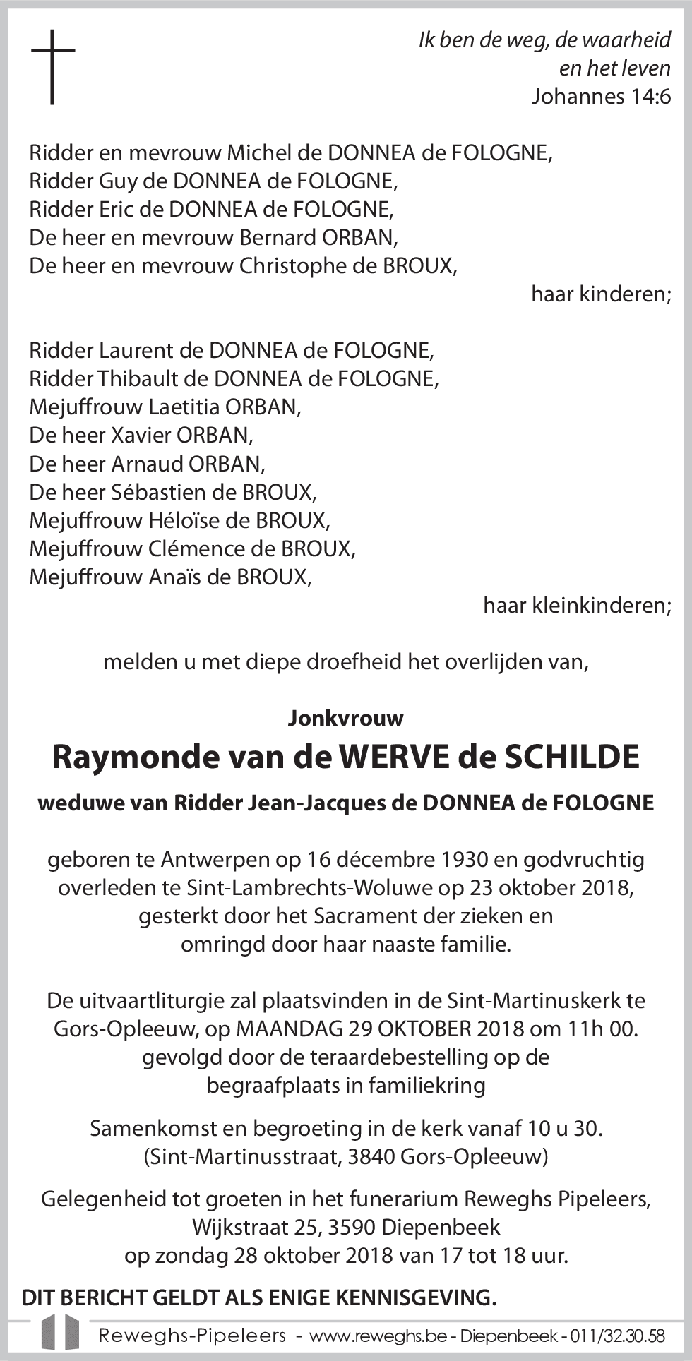 Raymonde van de Werve de Schilde