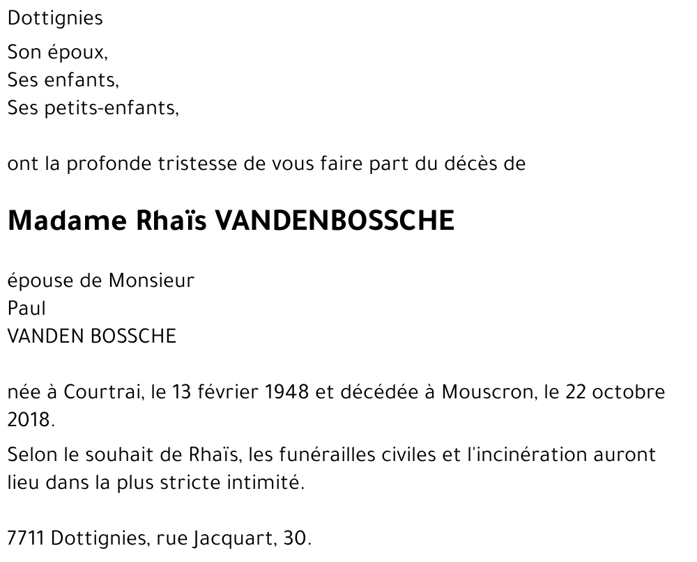 Rhaïs VANDENBOSSCHE