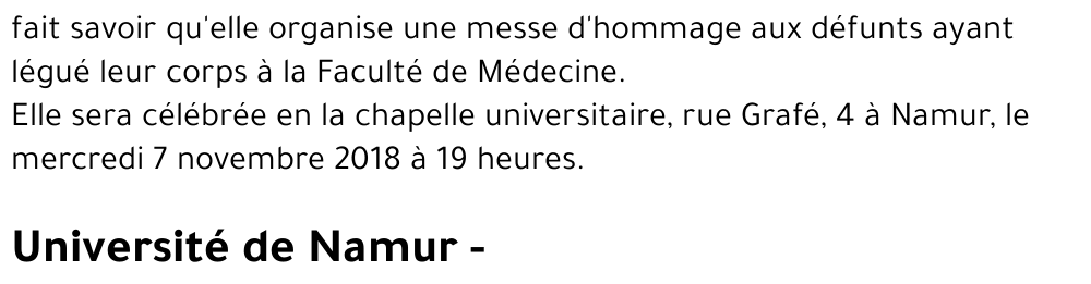 Université de Namur -