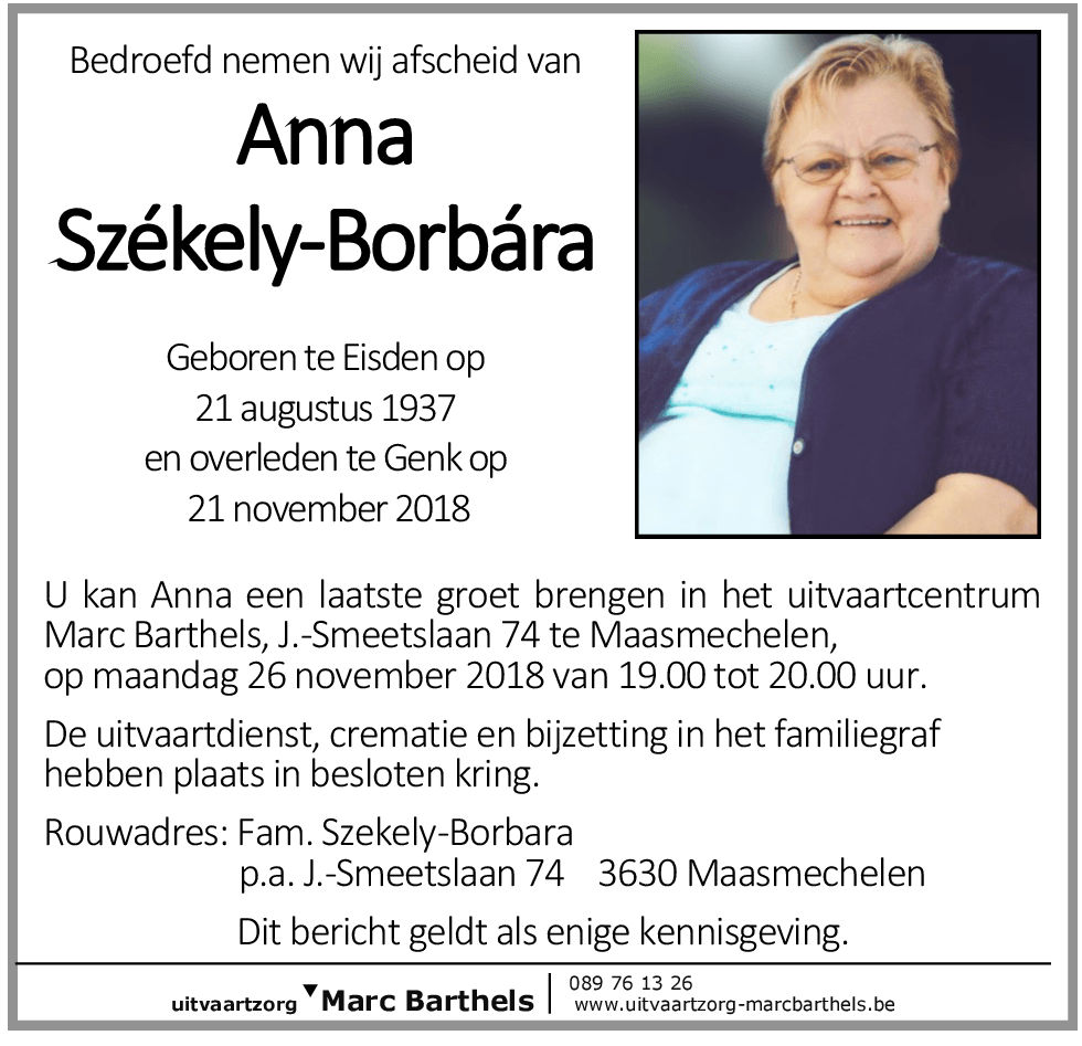 Anna Székely-Borbára