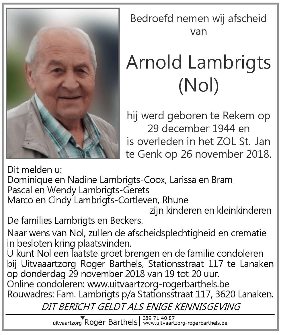 Arnold (Nol) Lambrigts