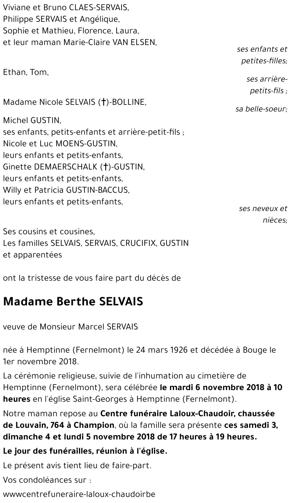 Berthe SELVAIS