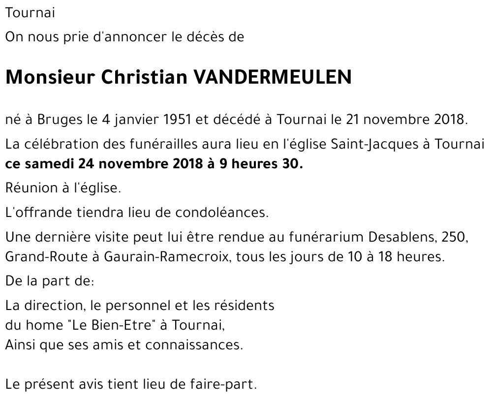 Christian VANDERMEULEN