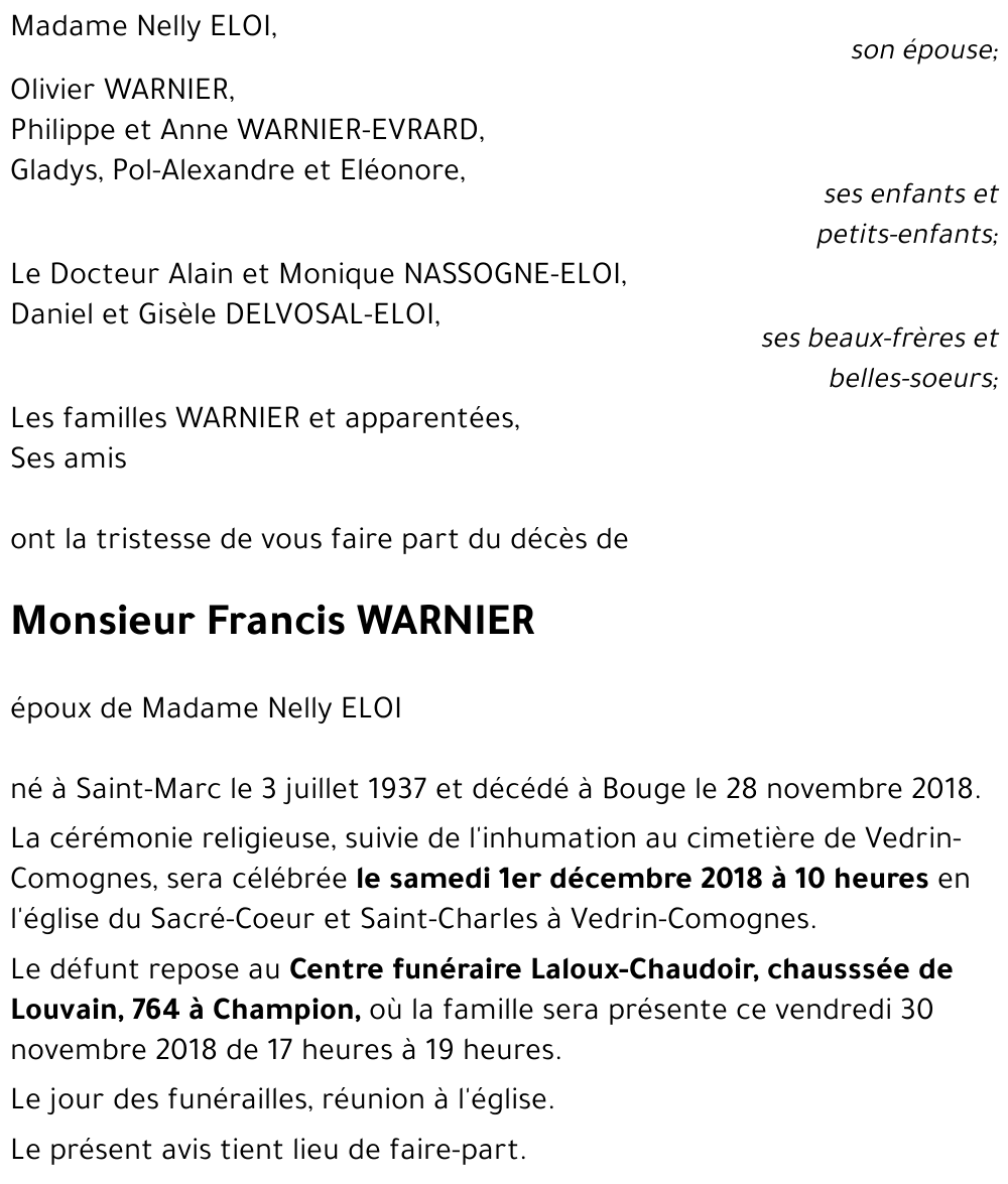 Francis WARNIER