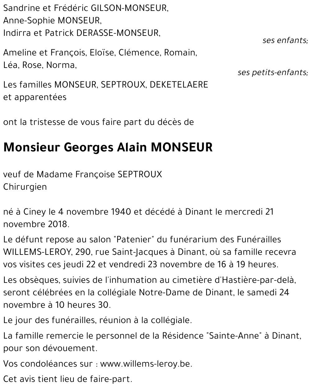 Georges Alain MONSEUR