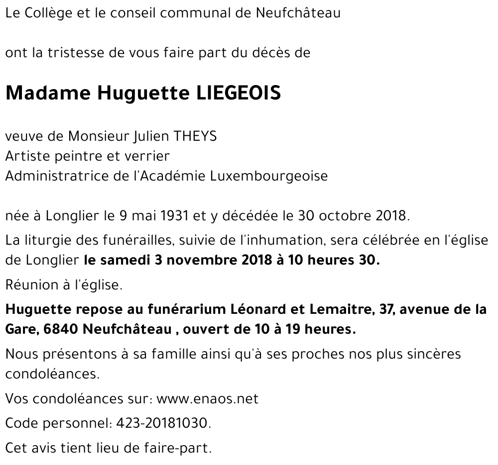 Huguette LIEGEOIS