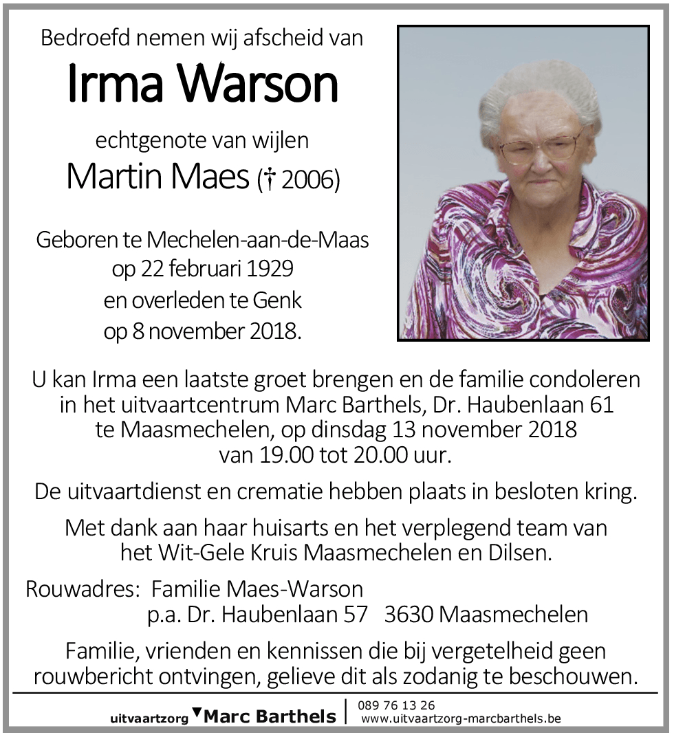 Irma Warson