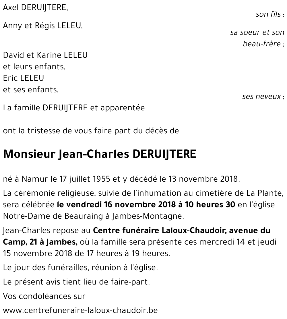 Jean-Charles DERUIJTERE