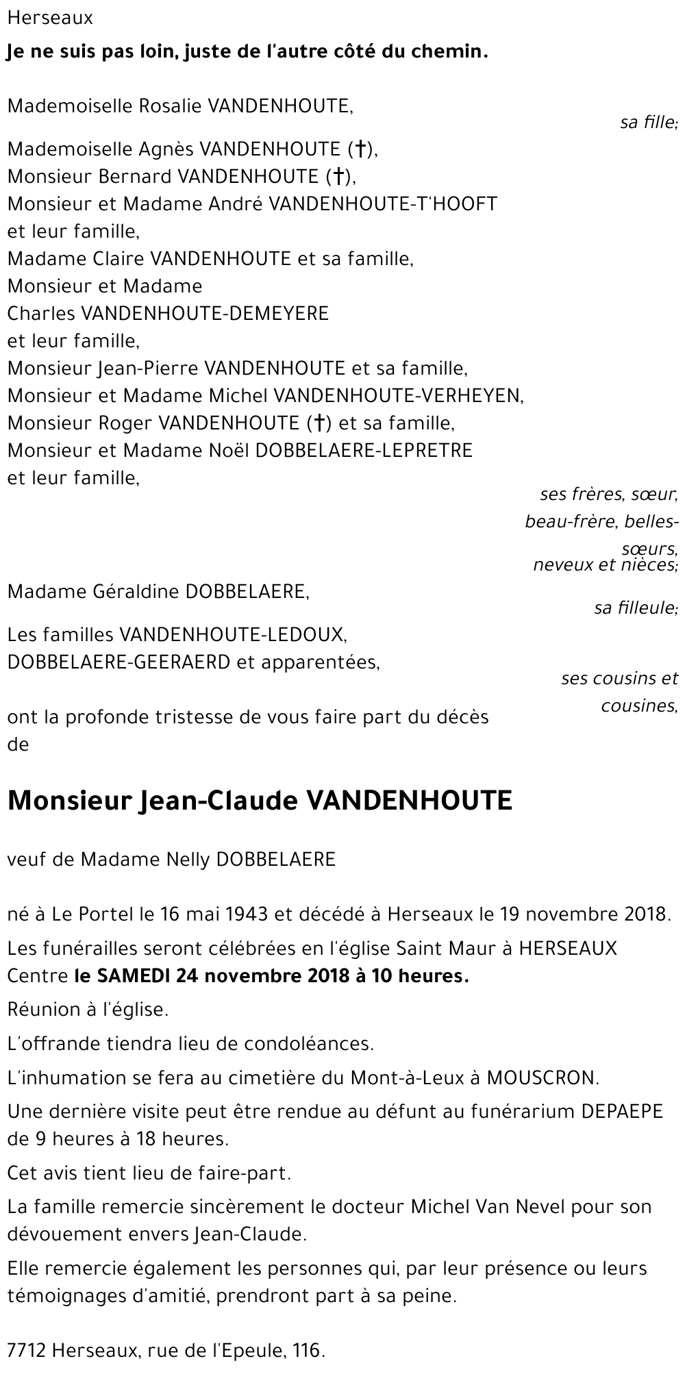 Jean-Claude VANDENHOUTE