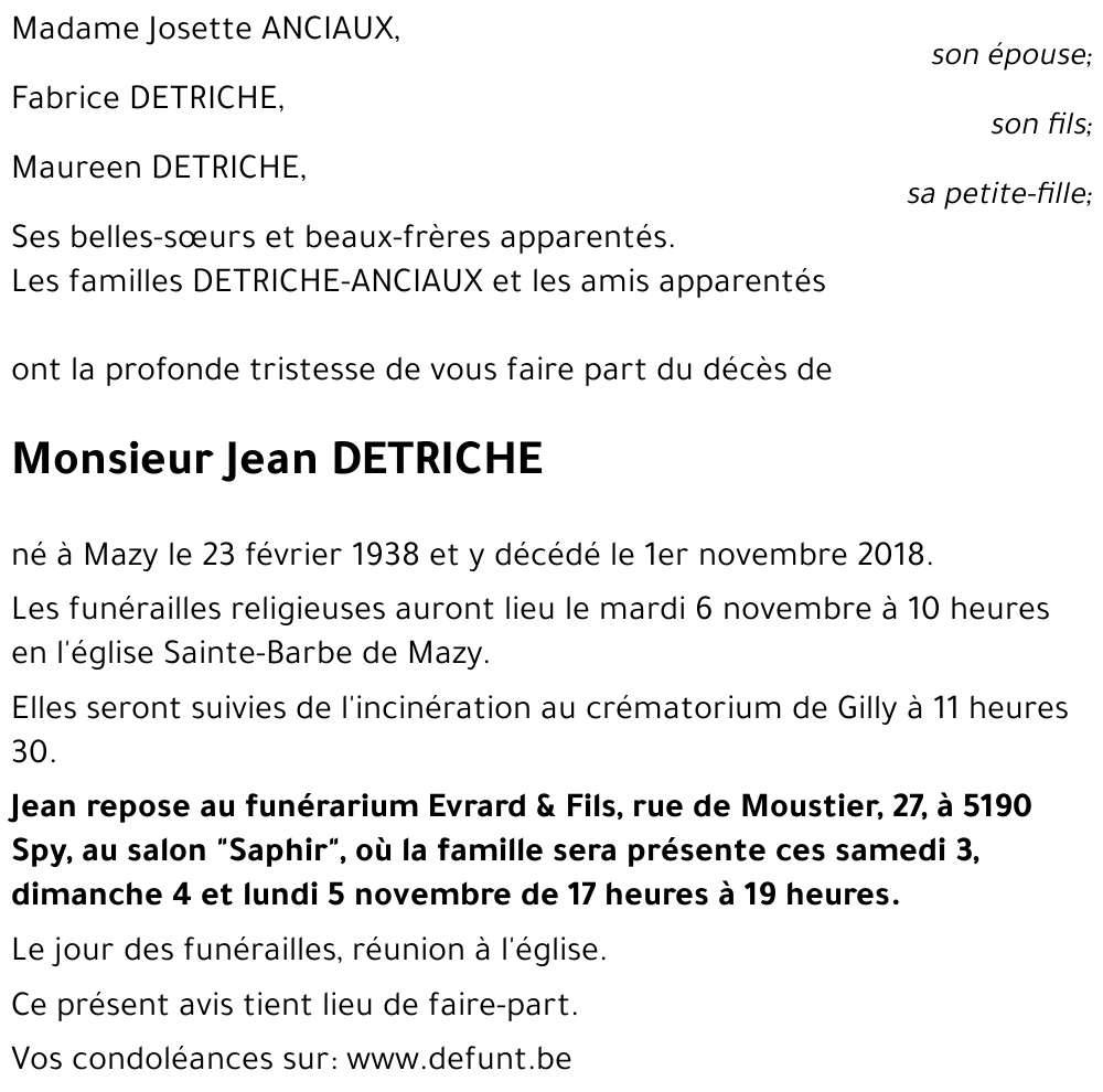 Jean DETRICHE