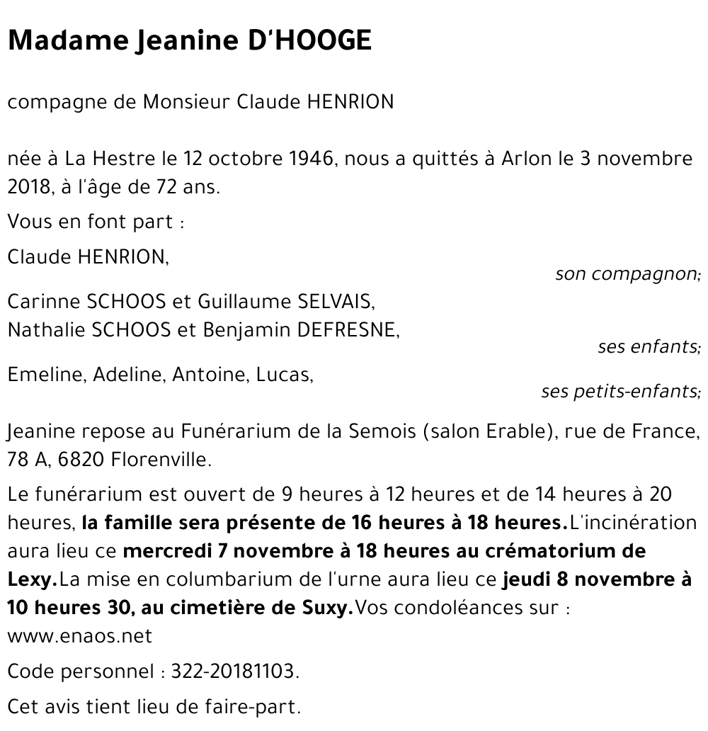 Jeanine D'HOOGE