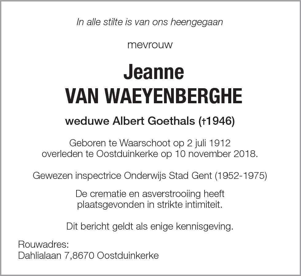 Jeanne Van Waeyenberghe
