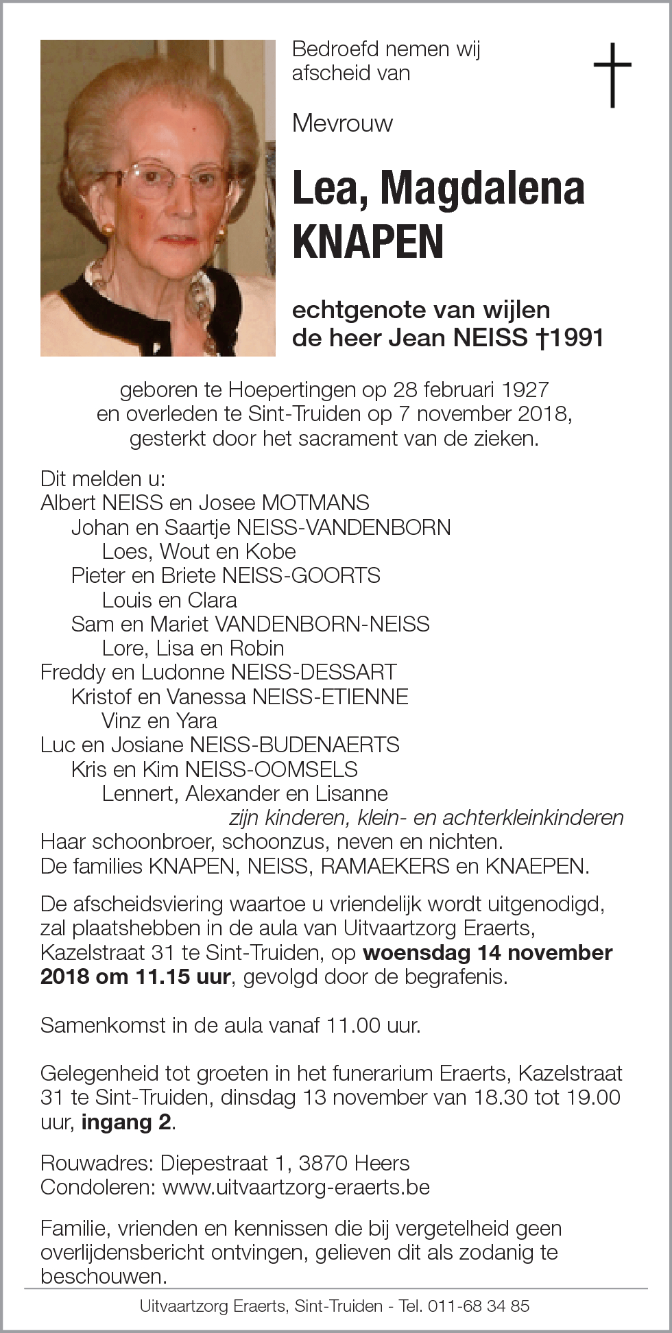 Lea, Magdalena Knapen