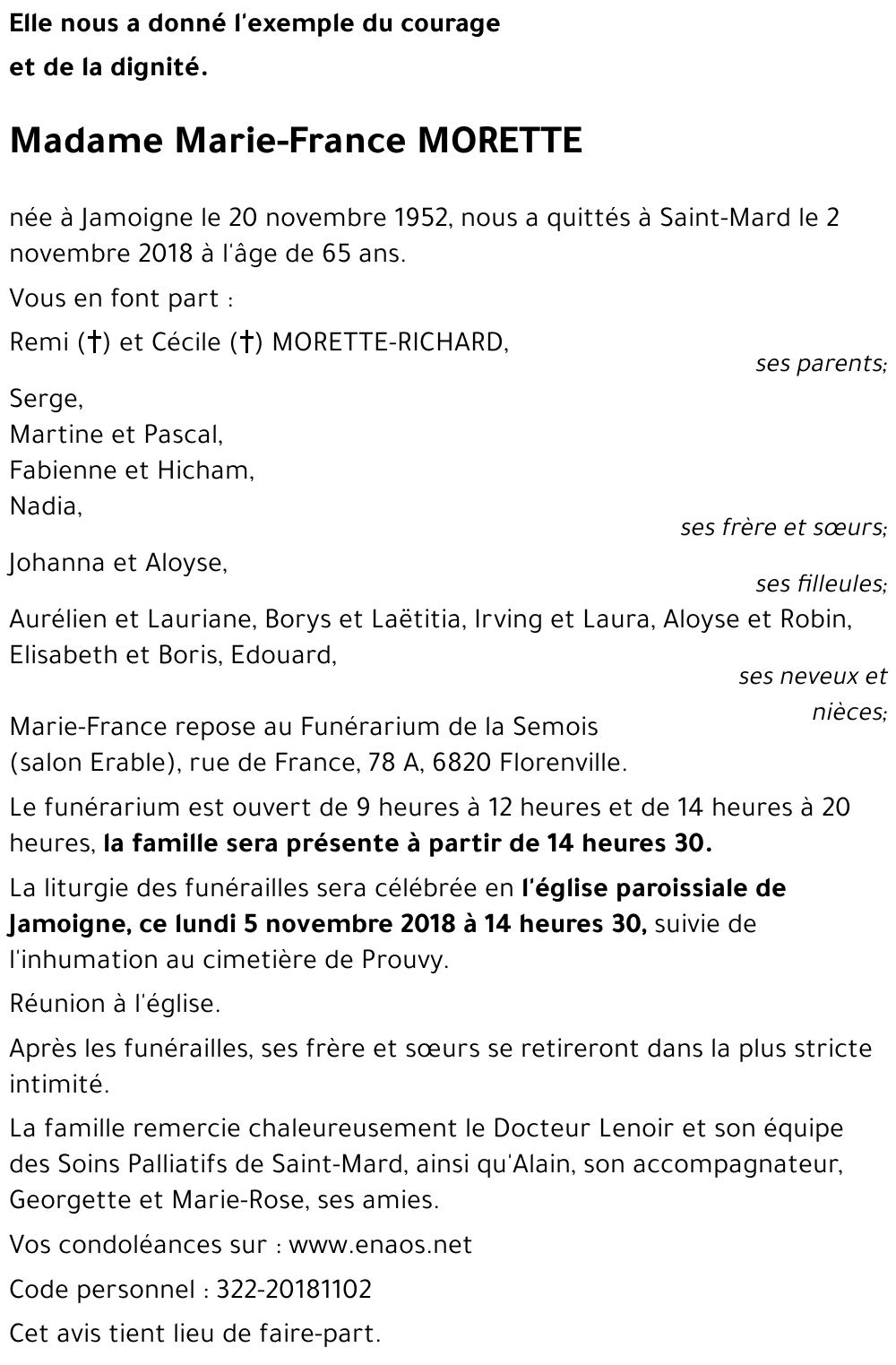 Marie-France MORETTE