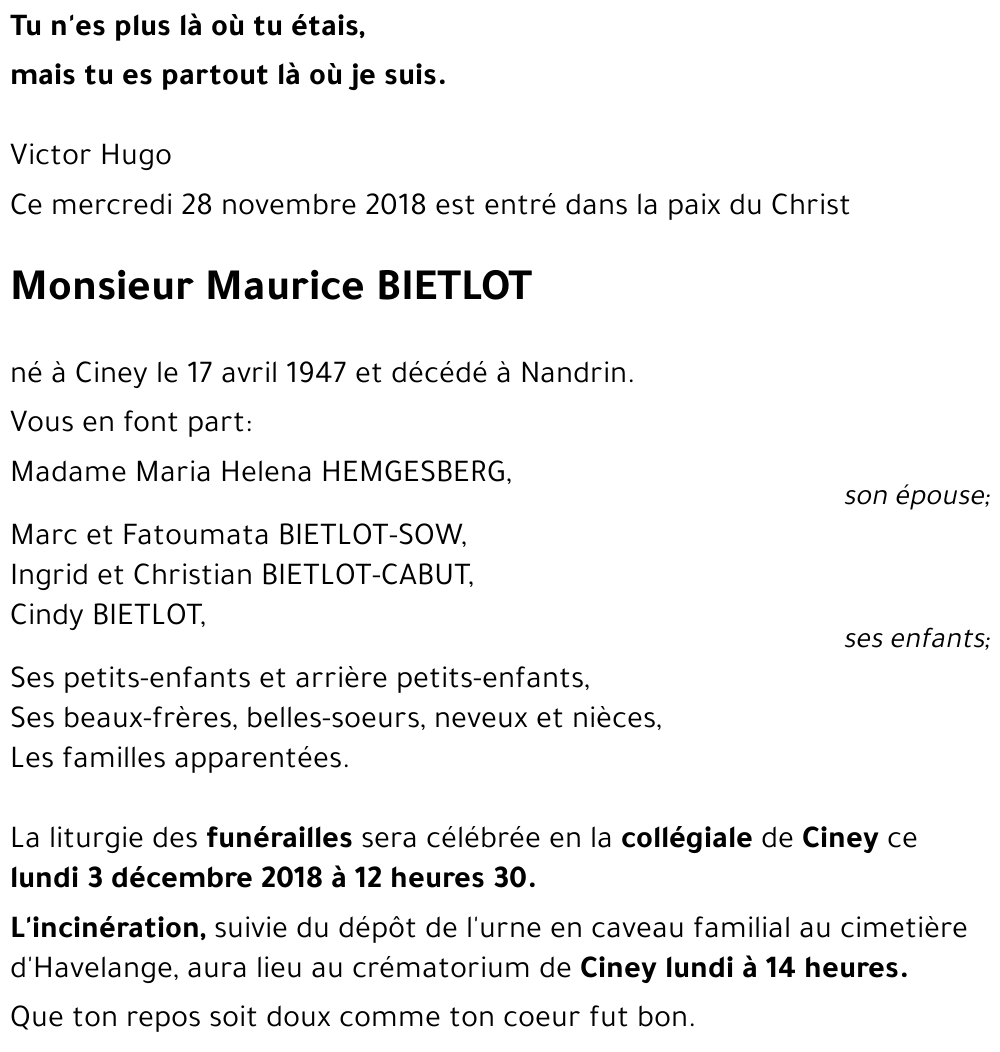 Maurice BIETLOT