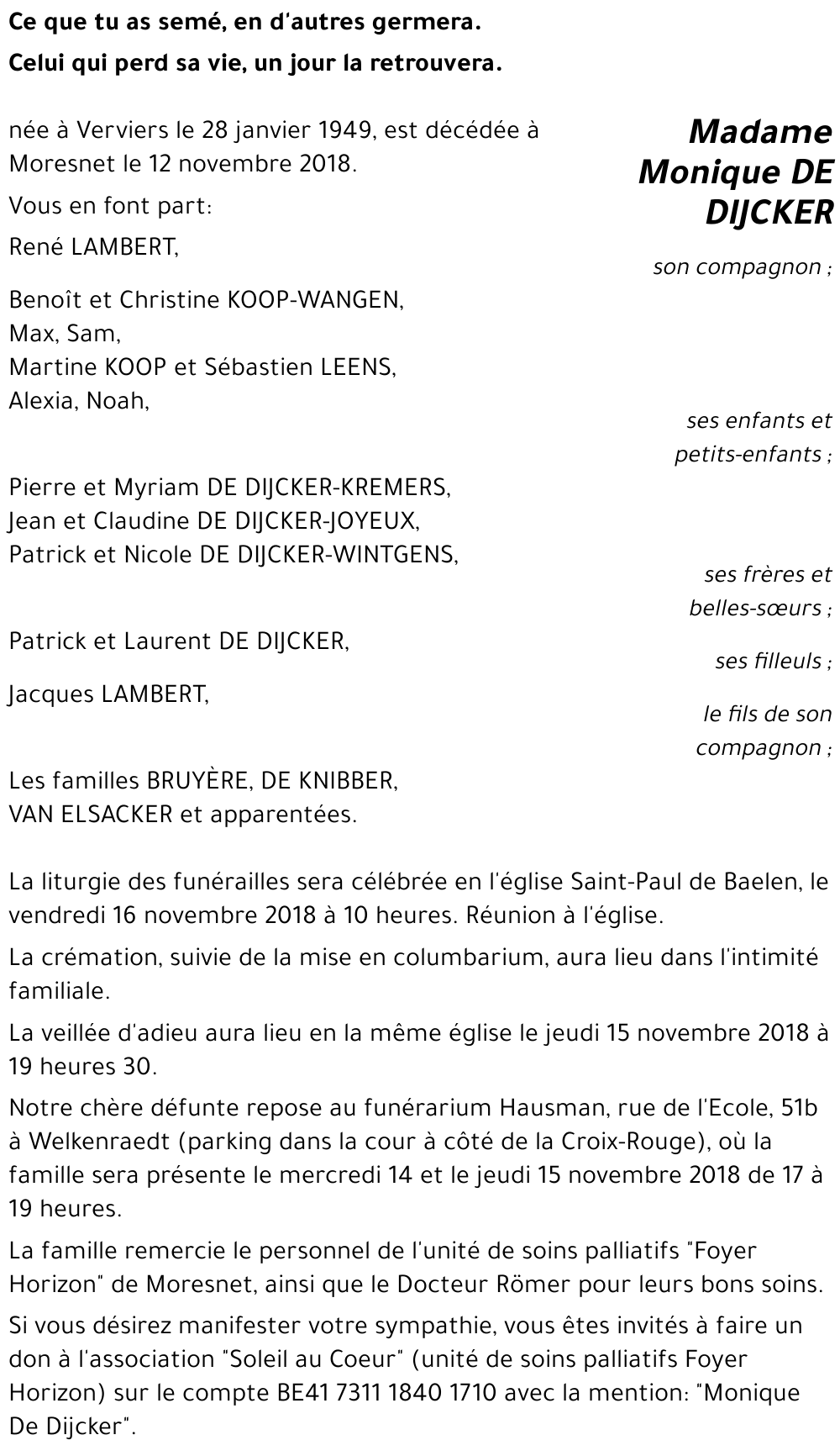 Monique DE DIJCKER