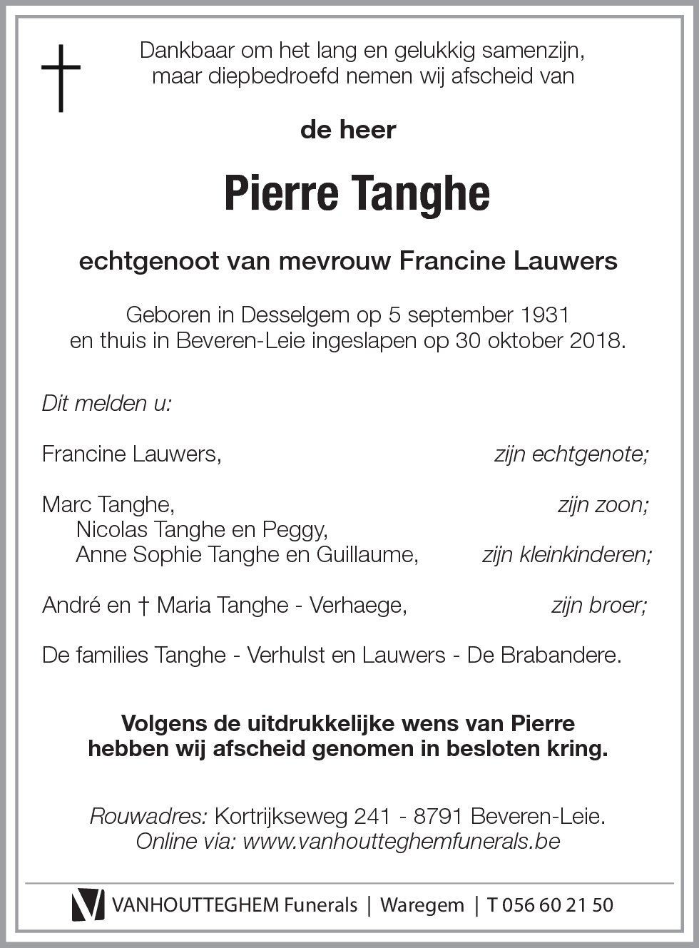 Pierre TANGHE