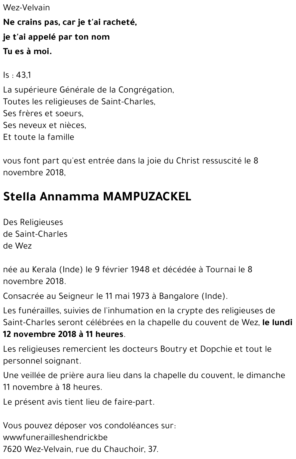 Stella Annamma MAMPUZACKEL