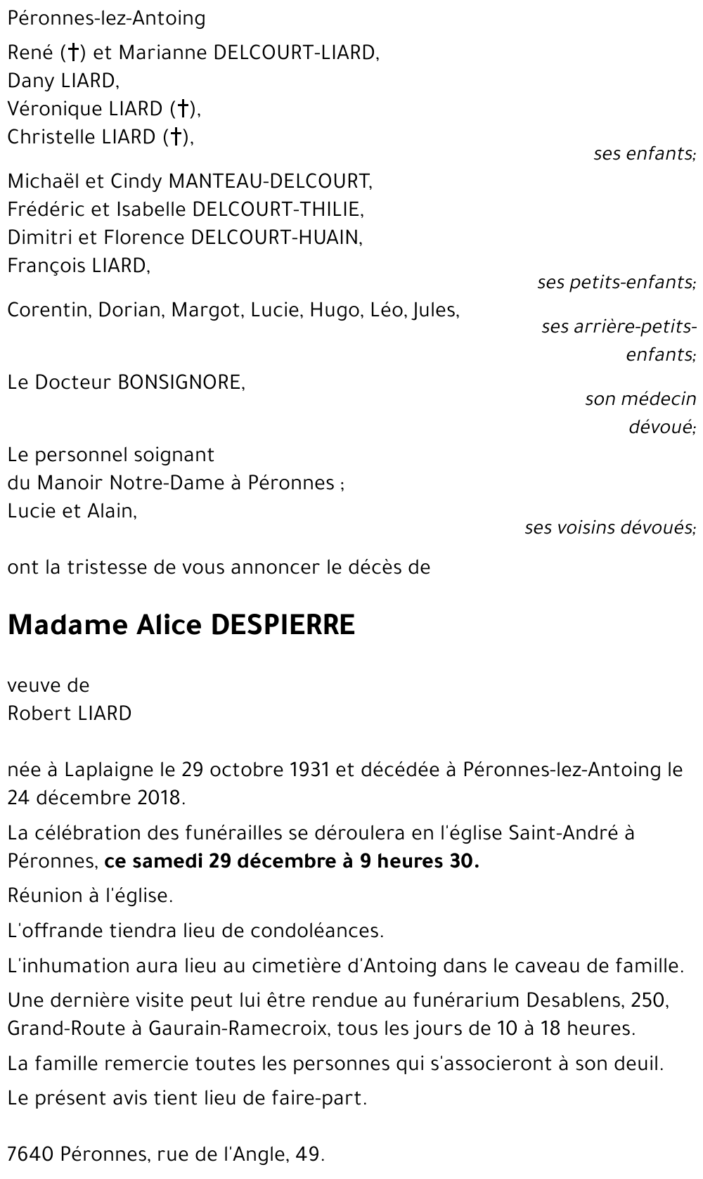 Alice DESPIERRE