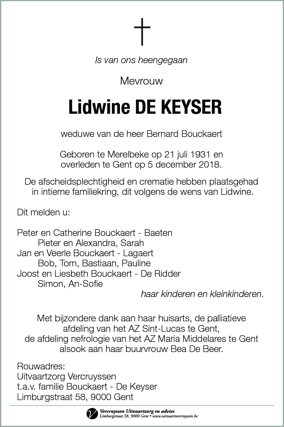 De Keyser Lidwine