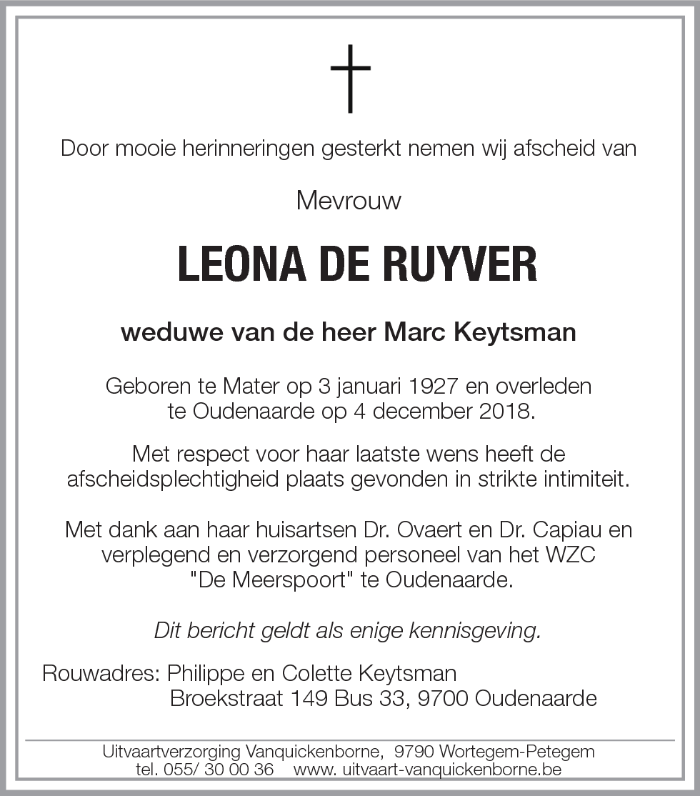 DE RUYVER Leona