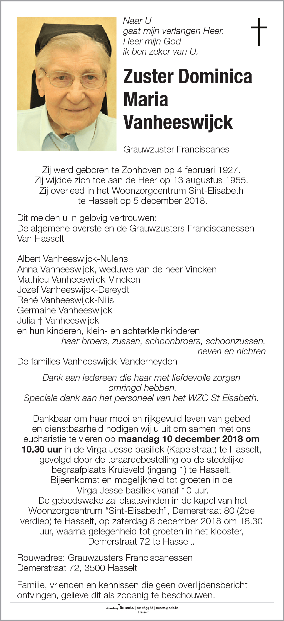 Dominica Maria Vanheeswijck