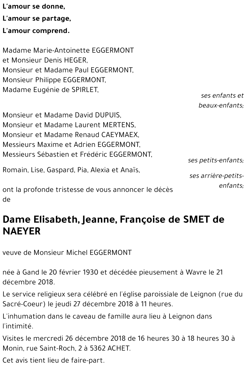 Elisabeth de SMET de NAEYER