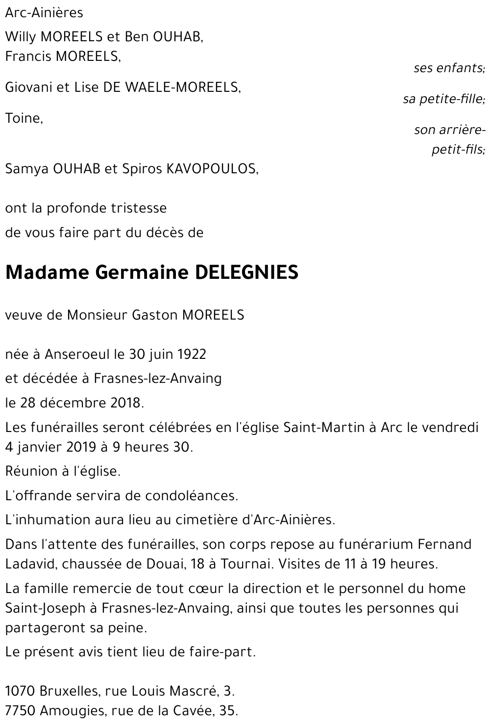 Germaine DELEGNIES
